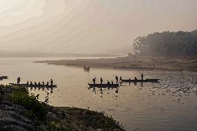 An Elephant Decorating For The Elephant Festival In Sauraha, Chitwan, Nepal