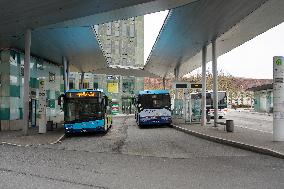 Central Bus Station Of The Bavarian City Passau