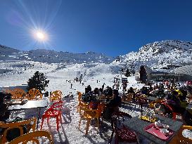 Ski Resort in The Pyrenees Mountains - France