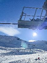 Ski Resort in The Pyrenees Mountains - France