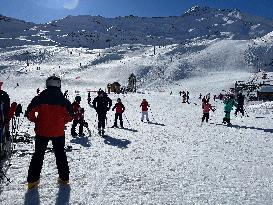 Ski Resort in The Pyrenees Mountains - France