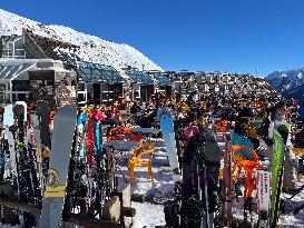 Ski Resort in The Pyrenees Mountains - France