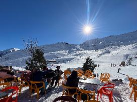 Ski Resort in The Pyrenees Mountains - France