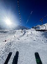 Ski Resort in The Pyrenees Mountains - France