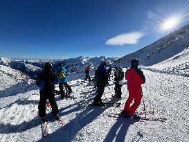 Ski Resort in The Pyrenees Mountains - France