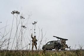 Work of artillery crew of Striletskyi Battalion special police unit in Zaporizhzhia region