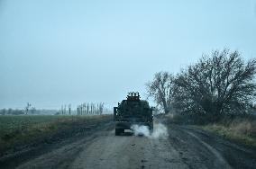 Work of artillery crew of Striletskyi Battalion special police unit in Zaporizhzhia region