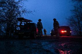 Work of artillery crew of Striletskyi Battalion special police unit in Zaporizhzhia region