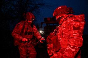 Work of artillery crew of Striletskyi Battalion special police unit in Zaporizhzhia region