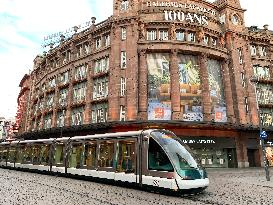 Modern Tram And Historic Architecture In Place Kléber, Strasbourg