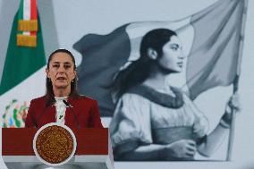 Sheinbaum Holds A Press Briefing - Mexico City