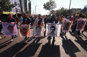 Relatives Of The 43 Missing Students Rally - Mexico City