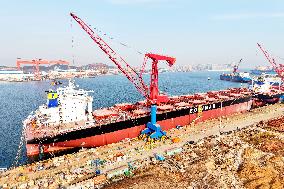 Giant Ship Construction in Qingdao