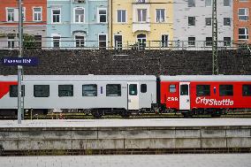 Central Train Station Of The Bavarian City Passau