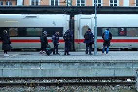 ICE Train To Vienna Arrives At Passau