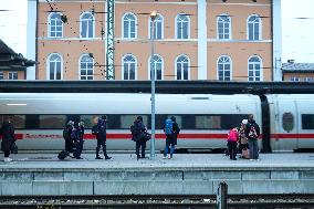 ICE Train To Vienna Arrives At Passau