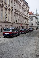 Police Station In Linz With Parked Police Vehicles