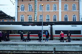 ICE Train To Vienna Arrives At Passau