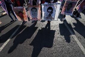 Relatives Of The 43 Missing Students From Ayotzinapa Demonstration