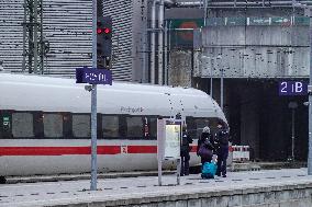 ICE Train With Police Presence At Passau Station