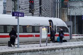 ICE Train With Police Presence At Passau Station