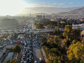 Severe Traffic Congestion In Damascus On Christmas Eve