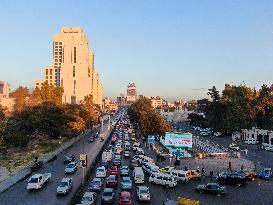 Severe Traffic Congestion In Damascus On Christmas Eve