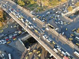 Severe Traffic Congestion In Damascus On Christmas Eve