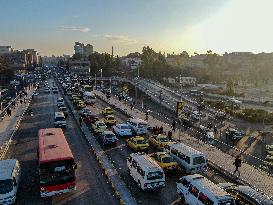 Severe Traffic Congestion In Damascus On Christmas Eve