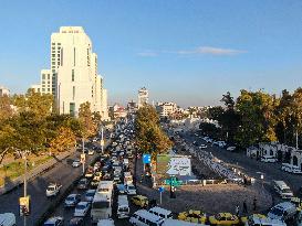 Severe Traffic Congestion In Damascus On Christmas Eve