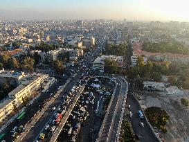 Severe Traffic Congestion In Damascus On Christmas Eve