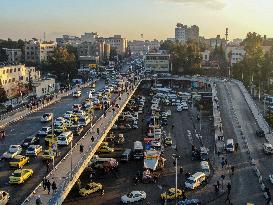 Severe Traffic Congestion In Damascus On Christmas Eve