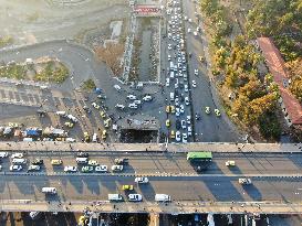 Severe Traffic Congestion In Damascus On Christmas Eve