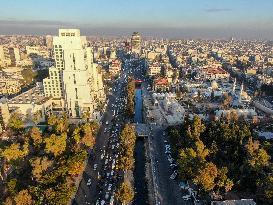 Severe Traffic Congestion In Damascus On Christmas Eve