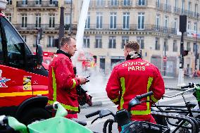 Fire In A Building In Paris