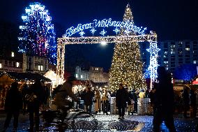 Christmas Market at Alexanderplatz in Berlin, Germany