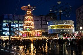 Christmas Market at Alexanderplatz in Berlin, Germany