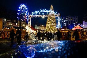 Christmas Market at Alexanderplatz in Berlin, Germany