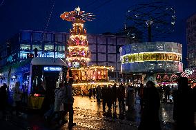 Christmas Market at Alexanderplatz in Berlin, Germany