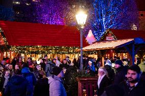 Christmas Market at Alexanderplatz in Berlin, Germany