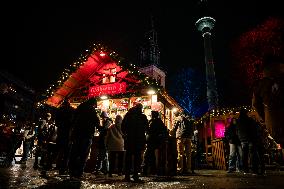 Christmas Market at Alexanderplatz in Berlin, Germany