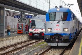 Train Bound For Prague At Linz Central Station