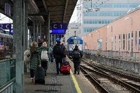 Train Bound For Prague At Linz Central Station