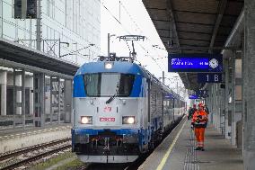 Train Bound For Prague At Linz Central Station