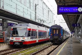 Train Bound For Prague At Linz Central Station