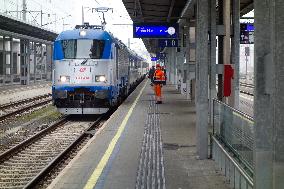 Train Bound For Prague At Linz Central Station