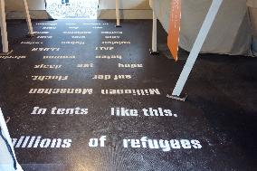 Refugee Tent Display At Passau Cathedral Highlights Global Refugee Crisis