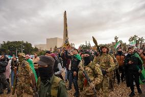 Syrians Celebrate The Overthrow Of The Assad Regime In Umayyad Square, Damascus