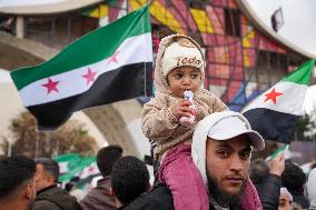 Syrians Celebrate The Overthrow Of The Assad Regime In Umayyad Square, Damascus