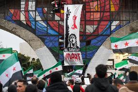 Syrians Celebrate The Overthrow Of The Assad Regime In Umayyad Square, Damascus